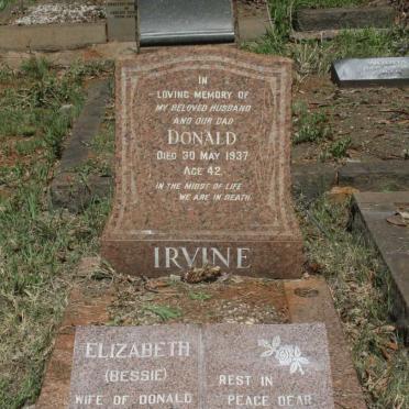 IRVINE Donald -1937 & Elizabeth -1978