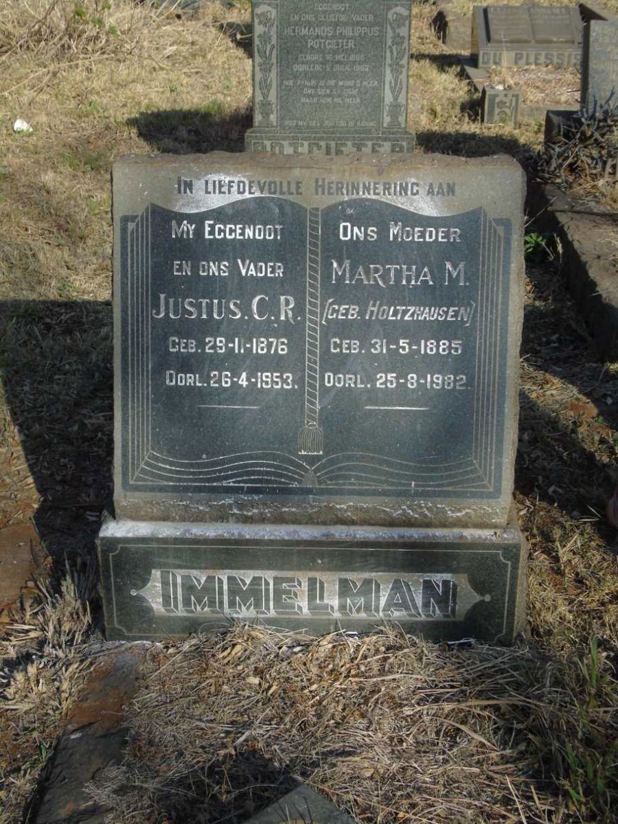 IMMELMAN Justus C.R. 1876-1953 & Martha M. HOLTZHAUSEN 1885-1982