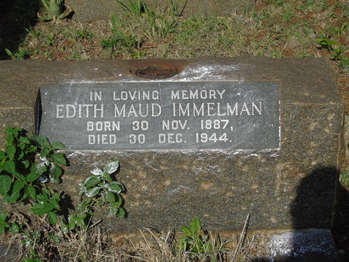 IMMELMAN Edith Maud 1887-1944