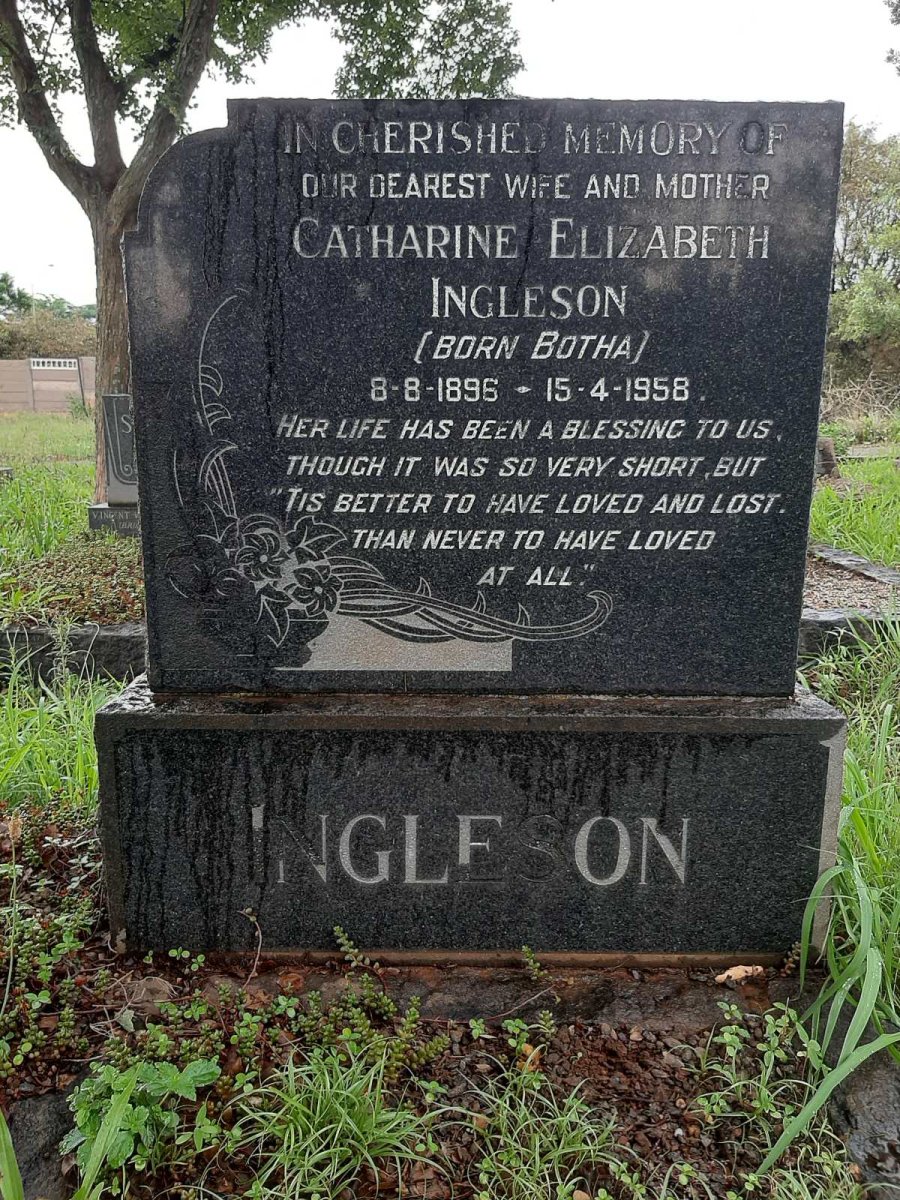 INGLESON Catherine Elizabeth nee BOTHA 1896-1958