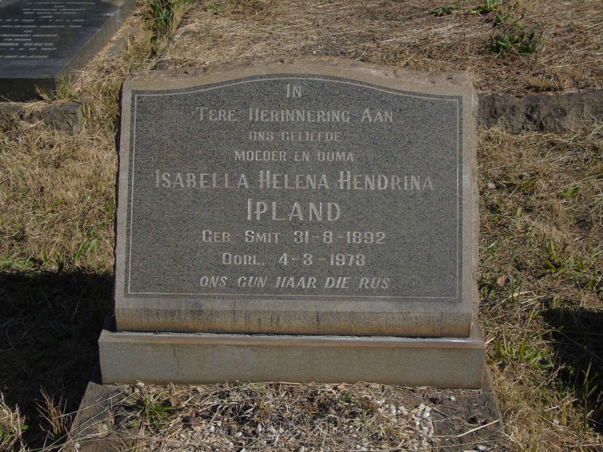 IPLAND Isabella Helena Hendrina 1892-1973
