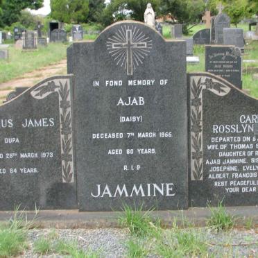 JAMMINE Romanus James -1973 &amp; Ajab -1955 :: CARR Rosslyn Belle nee JAMMINE -2016