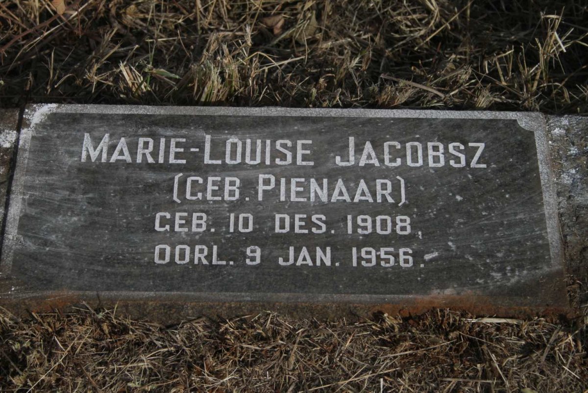 JACOBSZ Marie-Louise nee PIENAAR 1908-1956