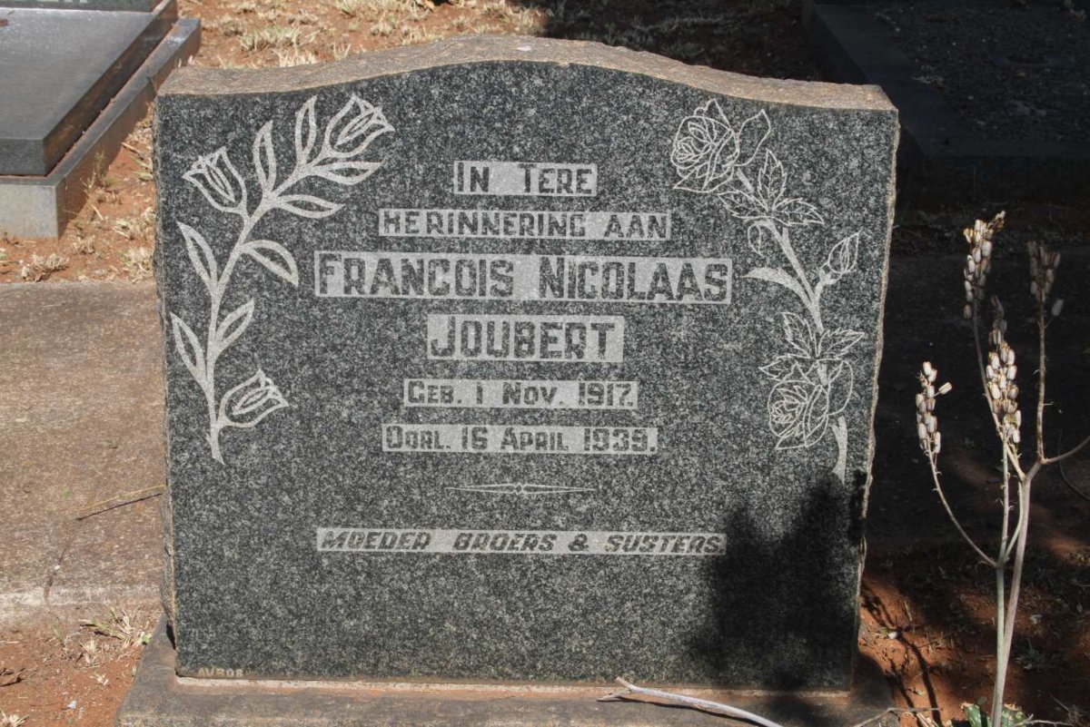 JOUBERT Francois Nicolaas 1917-1939