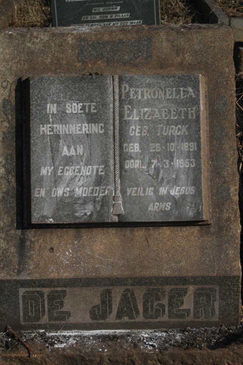 JAGER Petronella Elizabeth, de nee TURCK 1891-1953