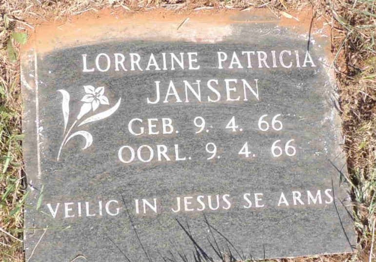 JANSEN Lorraine Patricia 1966-1966