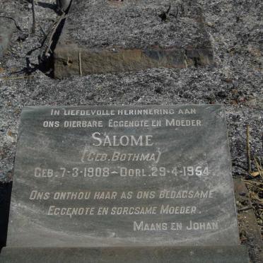 JAGER Salome, de nee BOTHMA 1908-1954