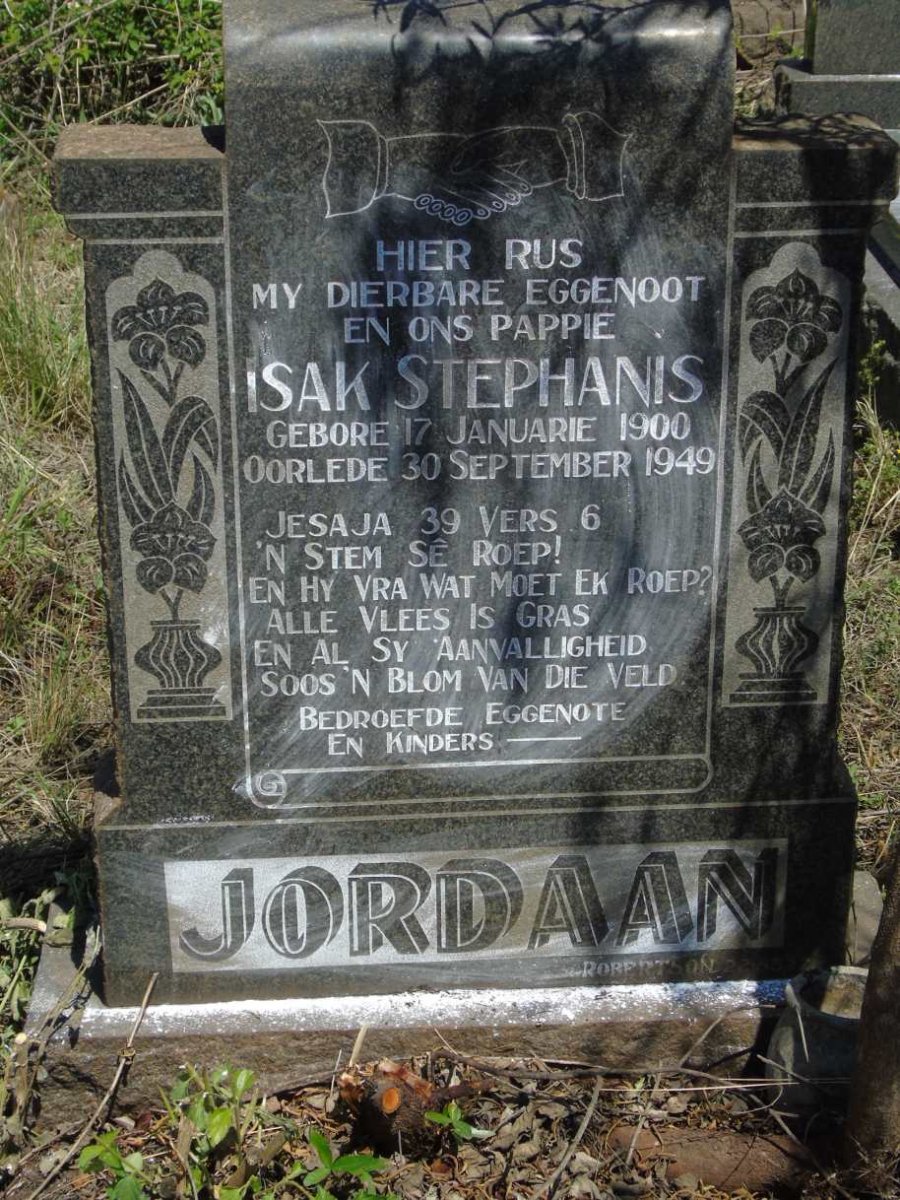 JORDAAN Isak Stephanis 1900-1949  