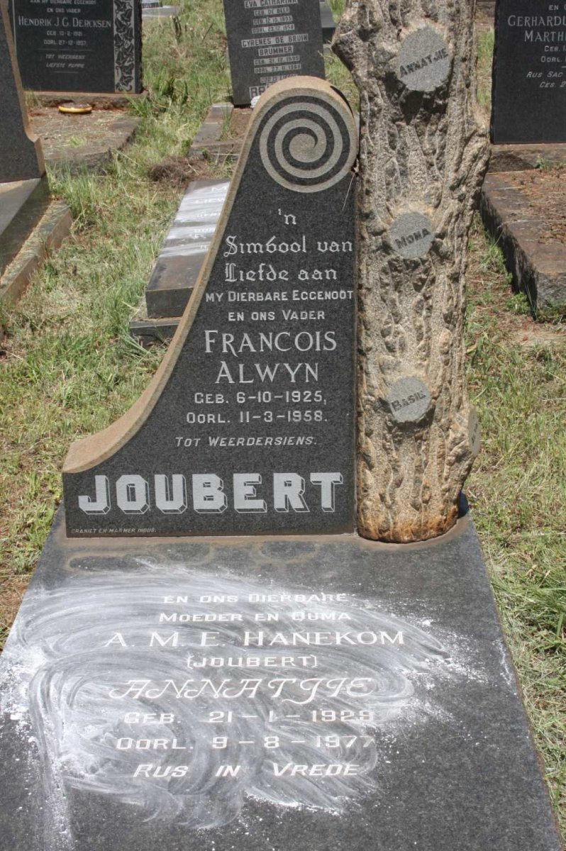 JOUBERT Francois Alwyn 1925-1958 &amp; A.M.E. HANEKOM 1929-1977