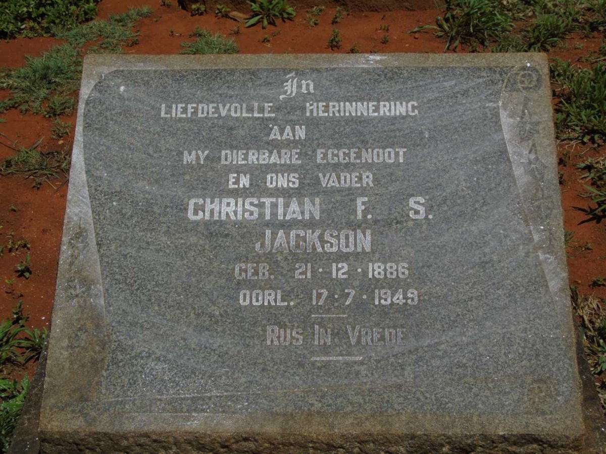JACKSON Christian F.S. 1886-1949