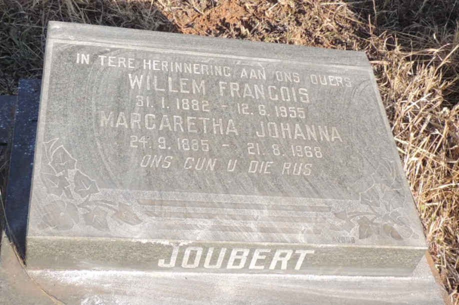 JOUBERT Willem Francois 1882-1955 & Margaretha Johanna 1885-1968