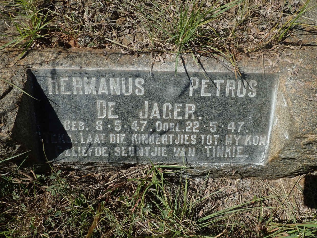 JAGER Hermanus Petrus, de 1947-1947