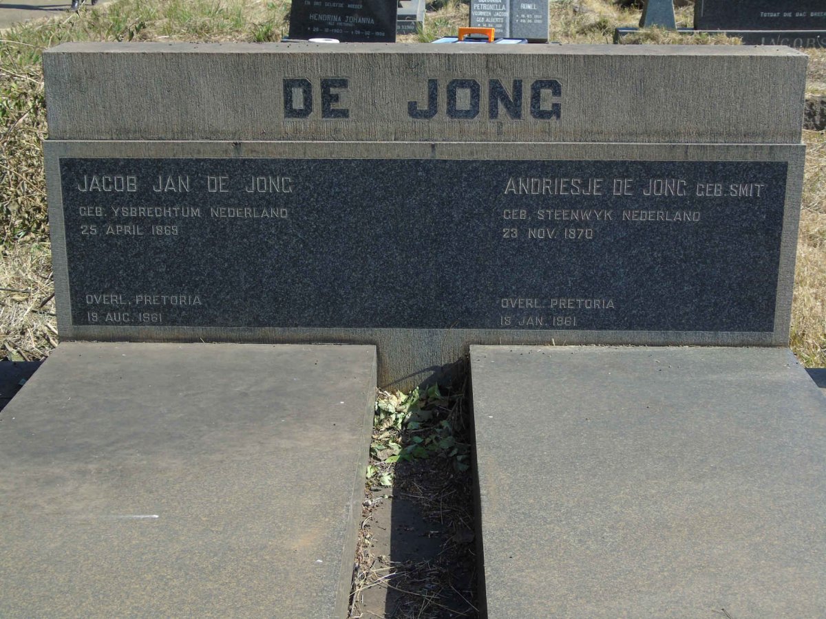 JONG Jacob Jan, de 1869-1961 &amp; Andriesje SMIT 1870-1961