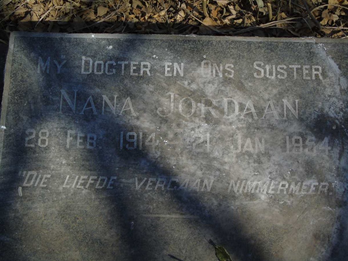 JORDAAN Nana 1914-1954