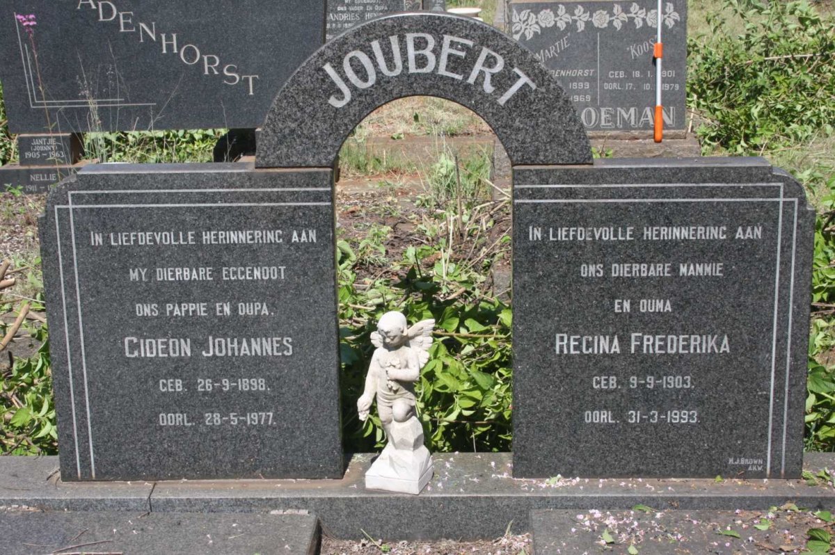 JOUBERT Gideon Johannes 1898-1977 &amp; Regina Frederika 1903-1993