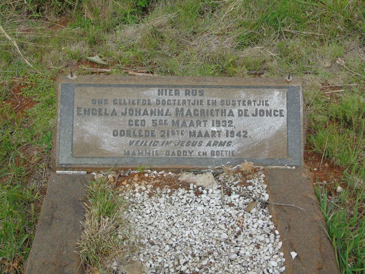 JONGE Engela Johanna Magrietha, de 1932-1942