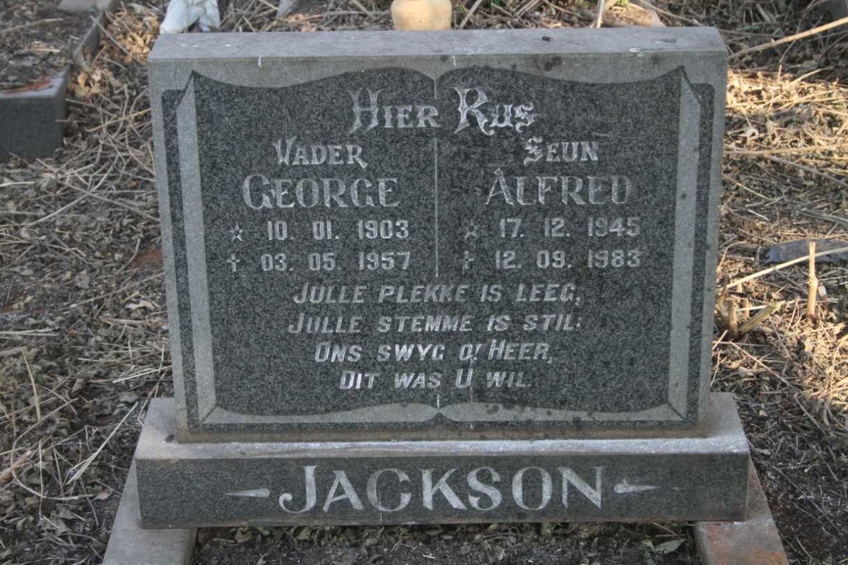JACKSON George 1903-1957 :: JACKSON Alfred 1945-1983