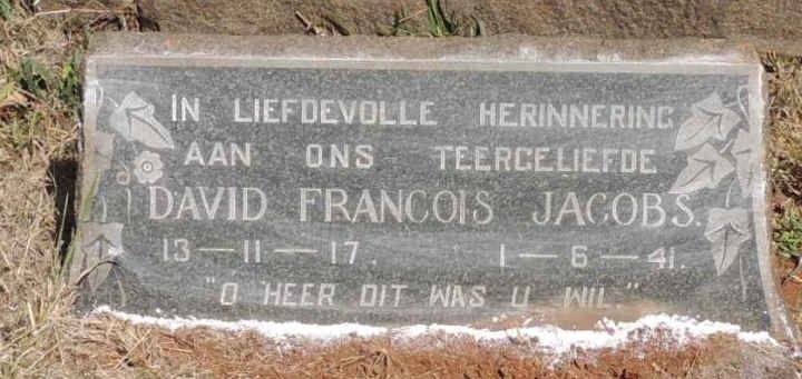 JACOBS David Francois 1917-1941