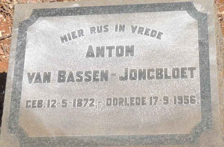 JONGBLOET Anton, VAN BASSEN 1872-1956