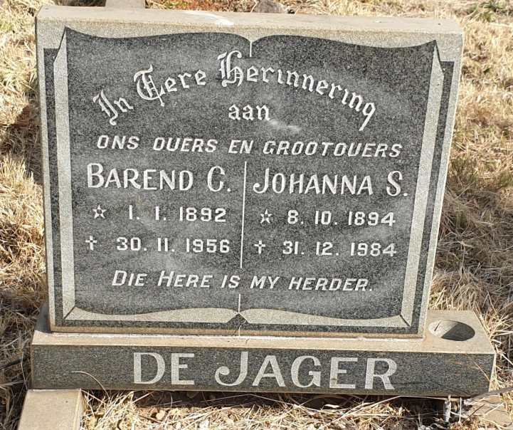 JAGER Barend C., de 1892-1956 & Johanna S. 1894-1984