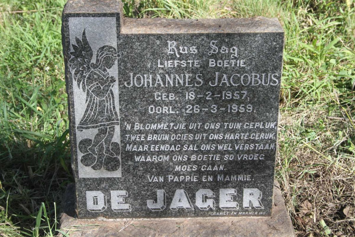 JAGER Johannes Jacobus, de 1957-1959
