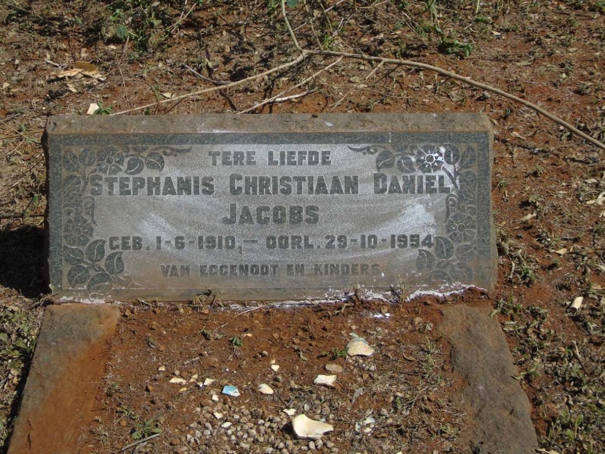 JACOBS Stephanis Christiaan Daniel 1910-1954