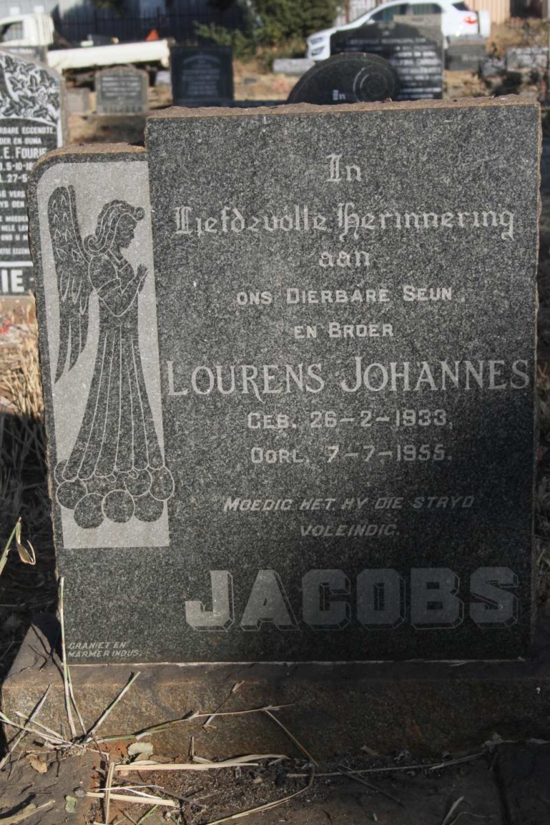 JACOBS Lourens Johannes 1933-1955