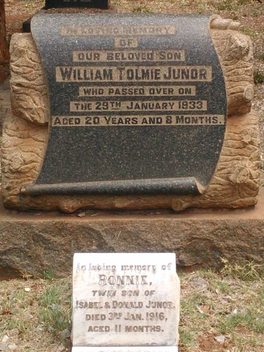 JUNOR William Tolmie -1933 :: JUNOR Ronnie -1916