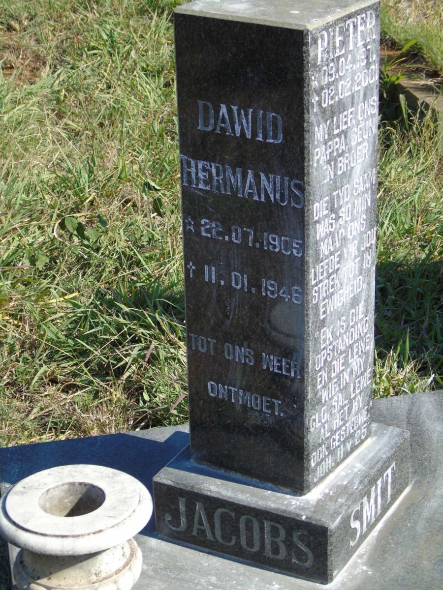 JACOBS Dawid Hermanus 1905-1946 :: SMIT Pieter 1971-2001