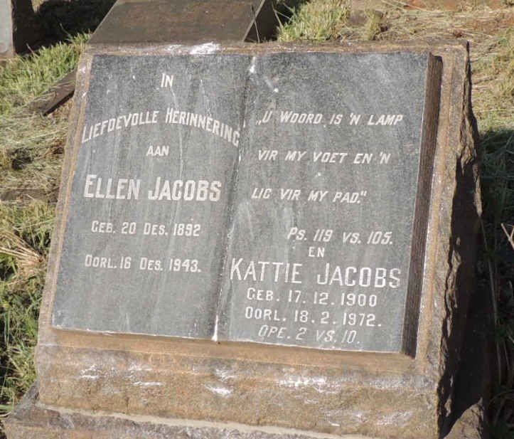 JACOBS Ellen 1892-1943 :: JACOBS Kattie 1900-1972