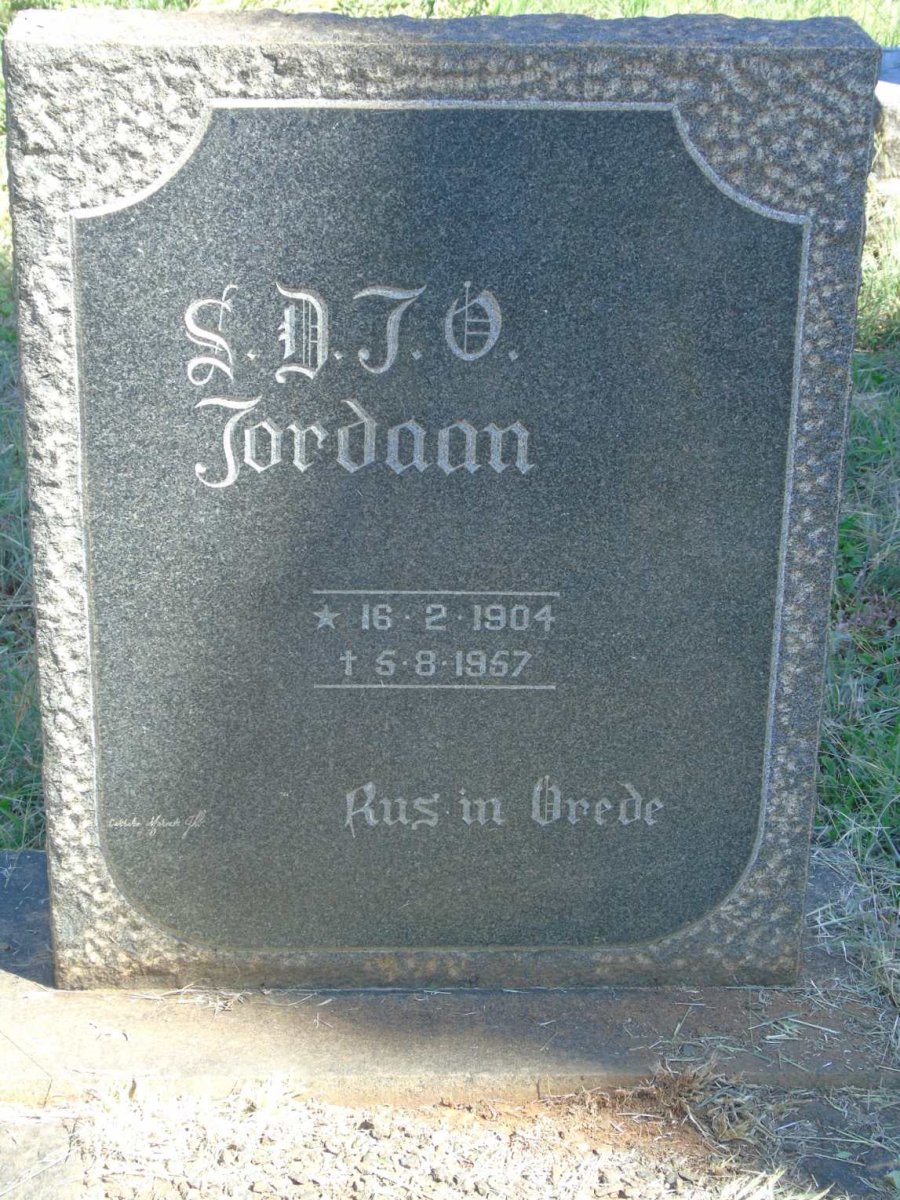 JORDAAN S.D.J.O. 1904-1957