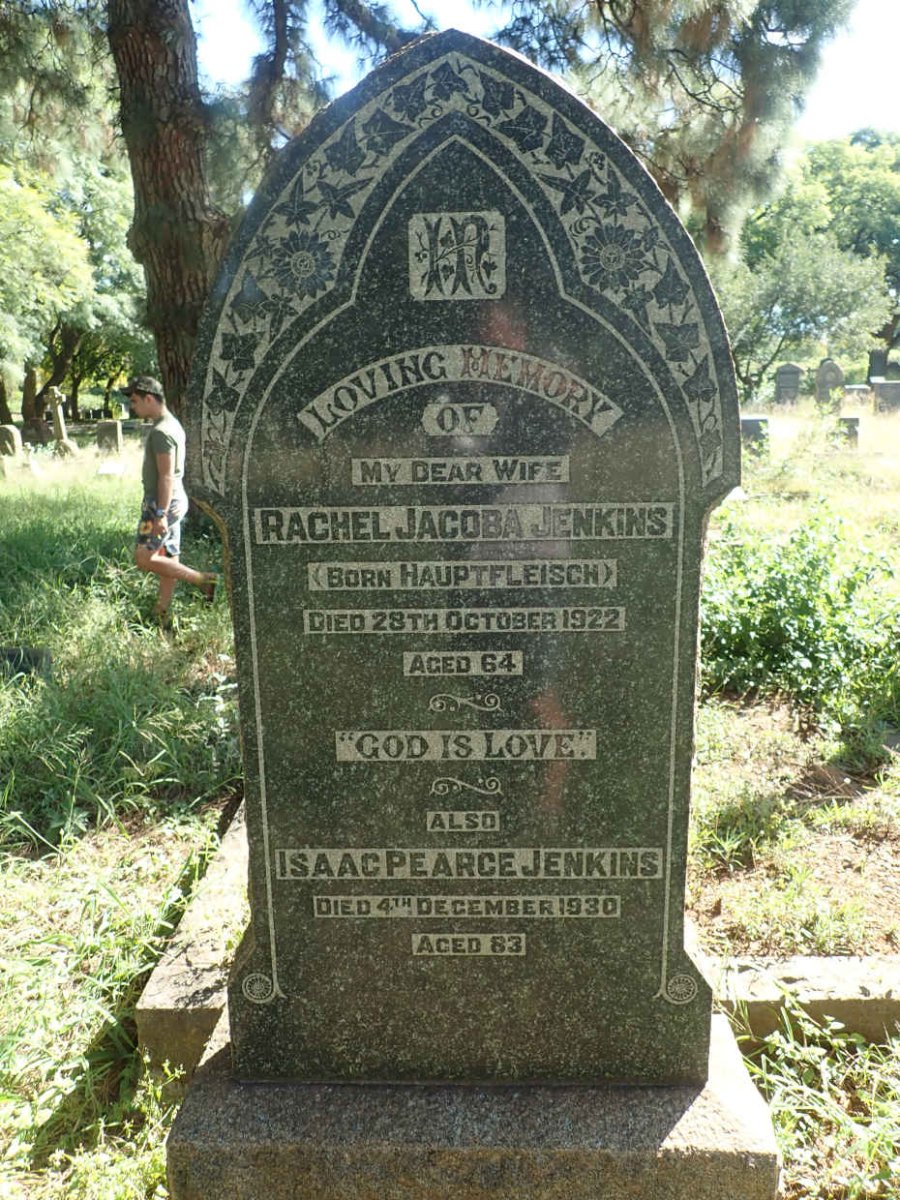 JENKINS Isaac Pearce -1930 &amp; Rachel Jacoba HAUPTFLEISCH -1922