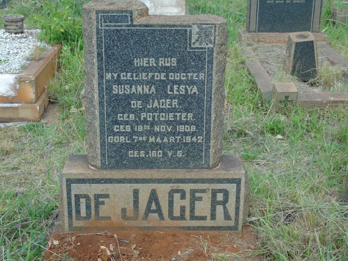 JAGER Susanna Lesya, de nee POTGIETER 1908-1942