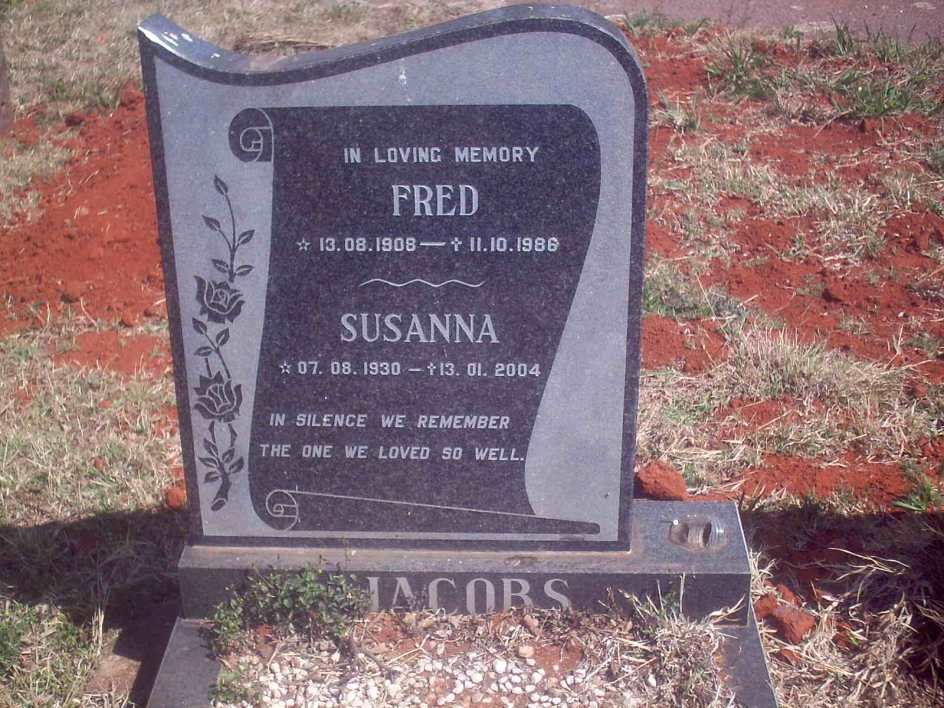 JACOBS Fred 1908-1986 &amp; Susanna 930-2004
