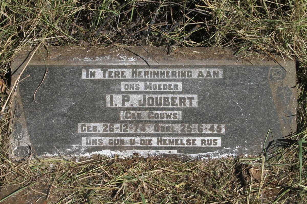 JOUBERT I.P. nee GOUWS 1874-1945