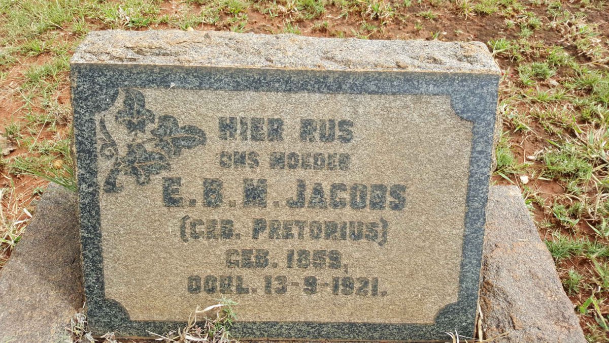 JACOBS E.B.M. nee PRETORIUS 1859-1921
