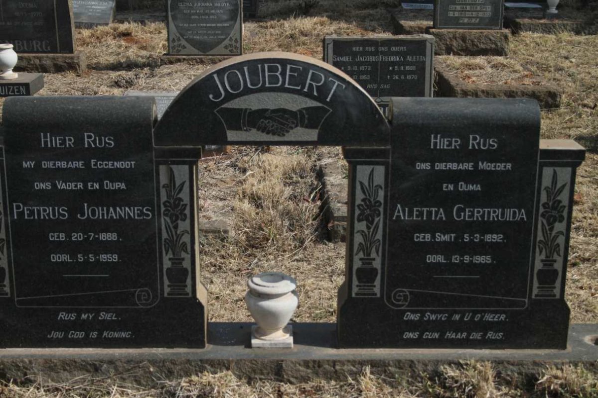 JOUBERT Petrus Johannes 1888-1959 & Aletta Gertruida SMIT 1892-1965