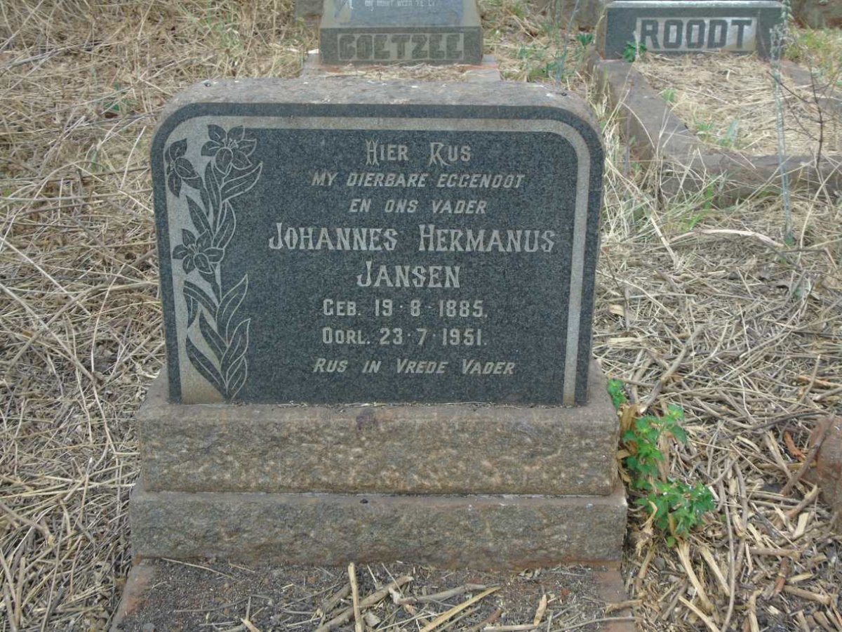 JANSEN Johannes Hermanus 1885-1951