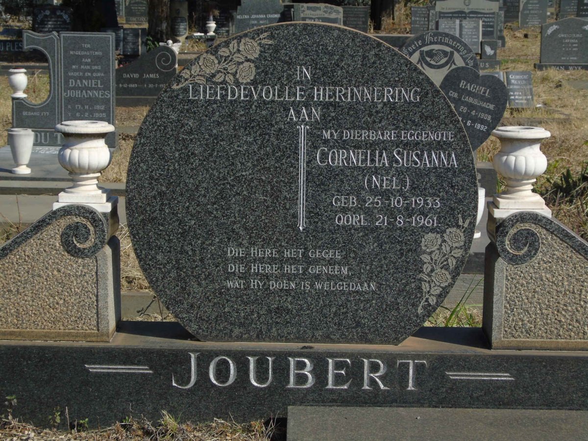 JOUBERT Cornelia Susanna nee NEL 1933-1961