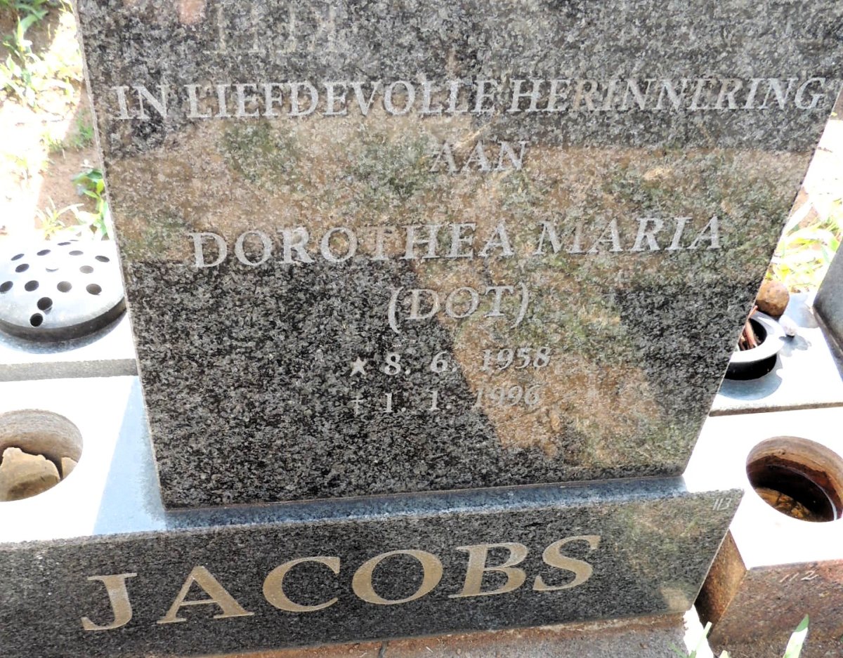 JACOBS Dorothea Maria 1958-1996