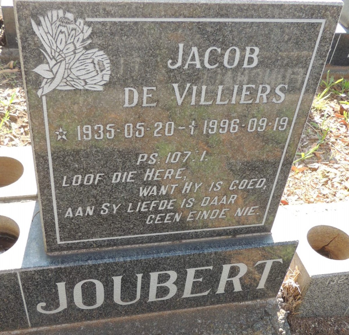 JOUBERT Jacob de Villiers 1935-1996