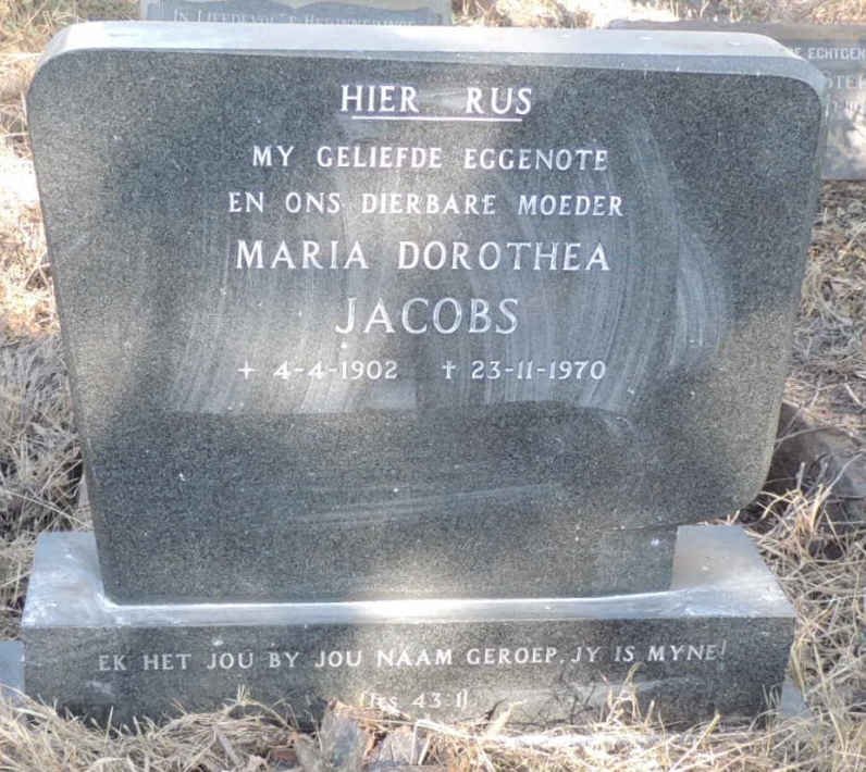 JACOBS Maria Dorothea 1902-1970