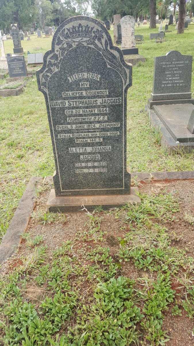 JACOBS David Stephanus 1844-1924 &amp; Aletta Johanna 18?0-1939