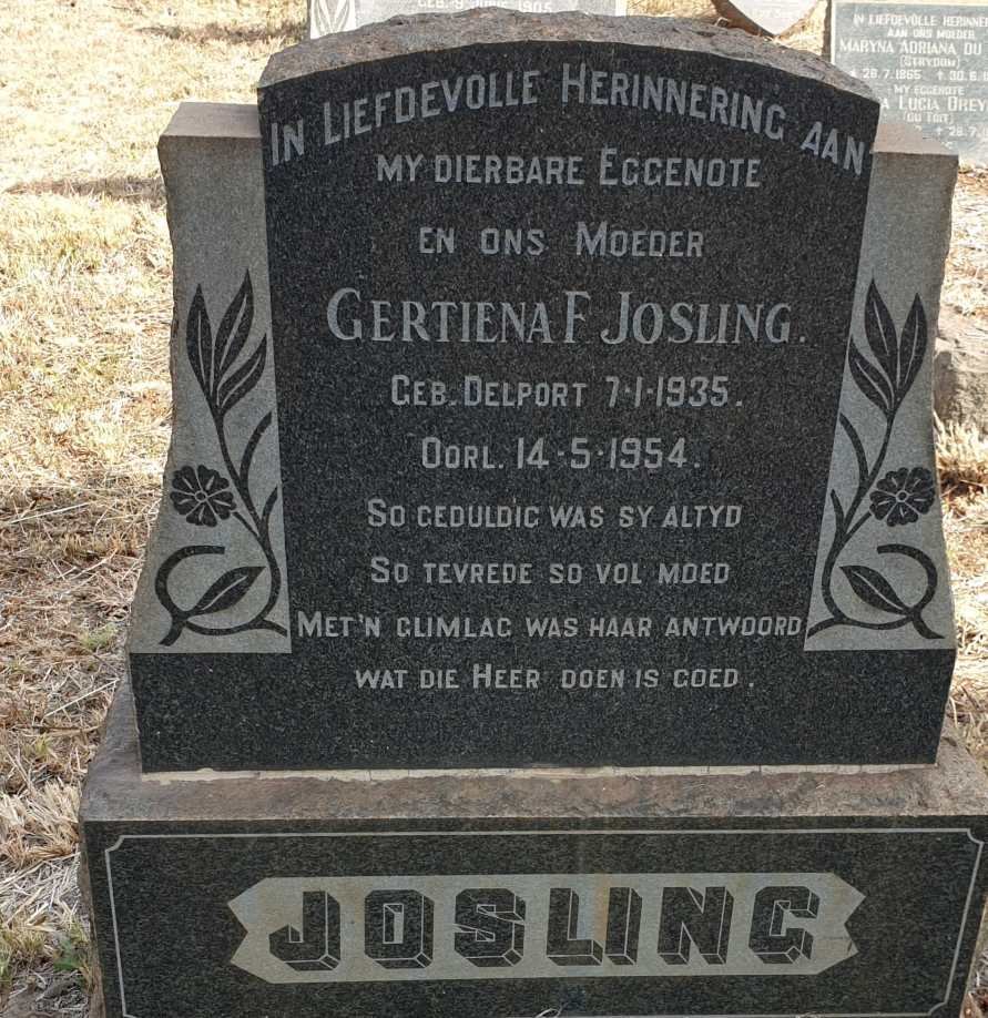 JOSLING Gertiena F. 1935-1954