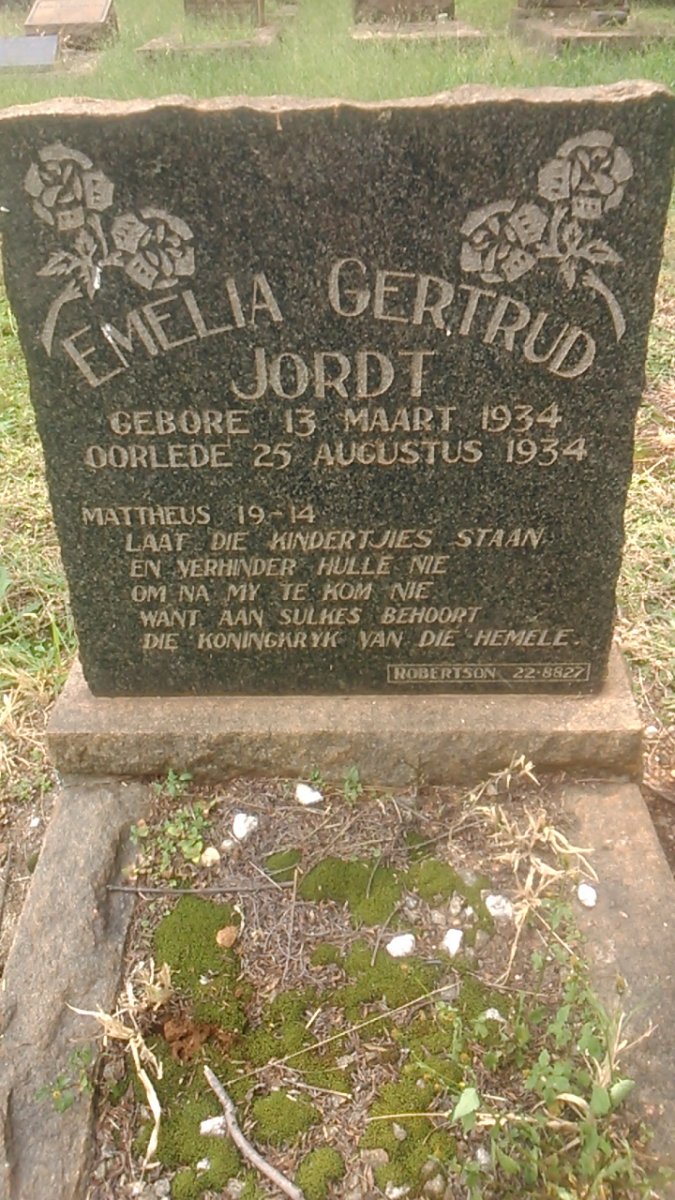 JORDT Emelia Gertrud 1934-1934