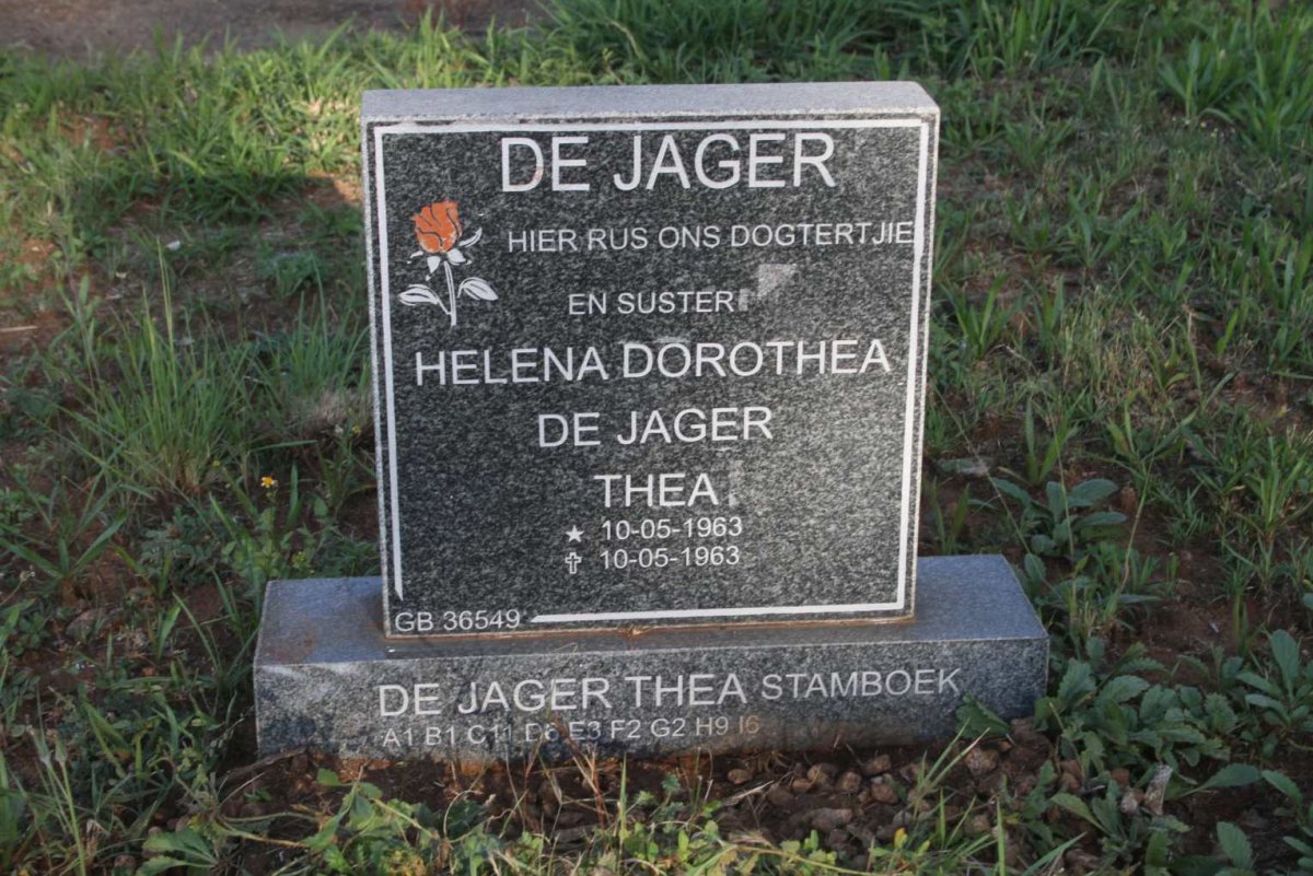 JAGER Helena Dorothea, de 1963-1963