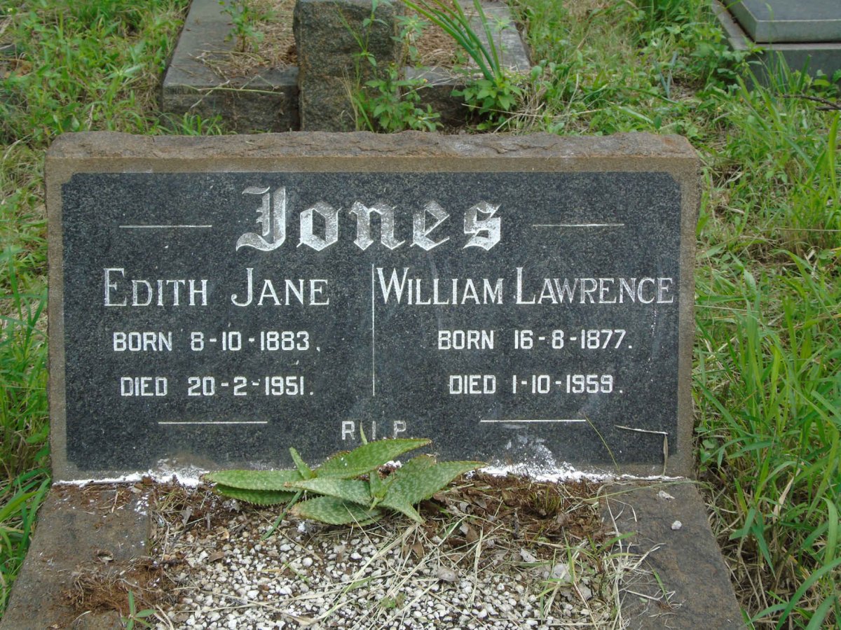 JONES William Lawrence 1877-1959 &amp; Edith Jane 1883-1951