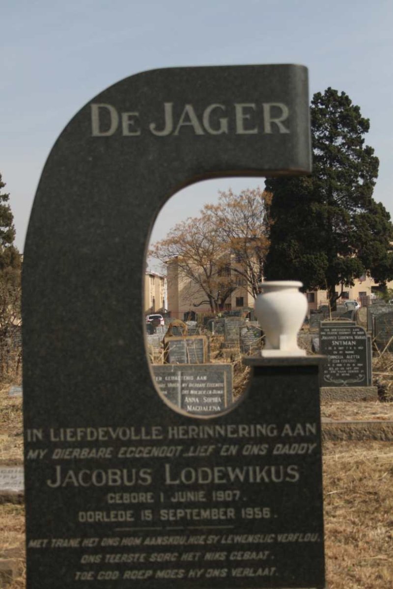 JAGER Jacobus Lodewikus, de 1907-1956