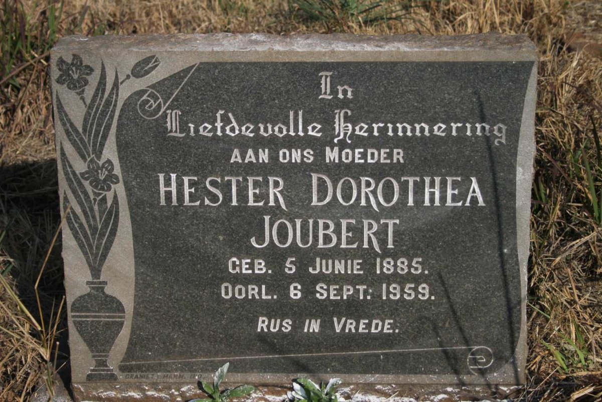 JOUBERT Hester Dorothea 1885-1959