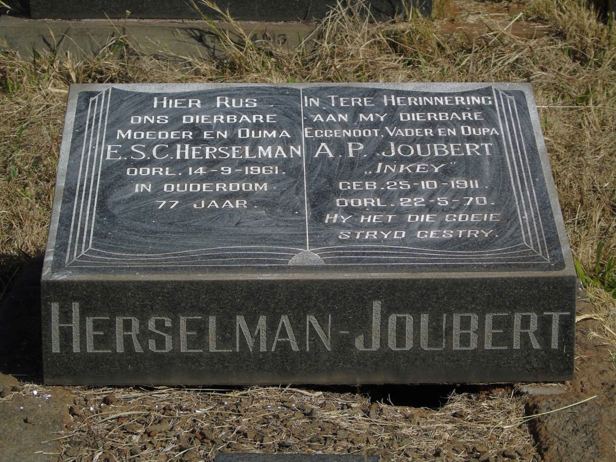 JOUBERT A.P. 1911-1970 :: HERSELMAN E.S.C. -1961